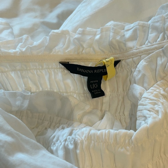 Smocked Ruffle Midi Dress - Petite Large - White - Picture 4 of 5